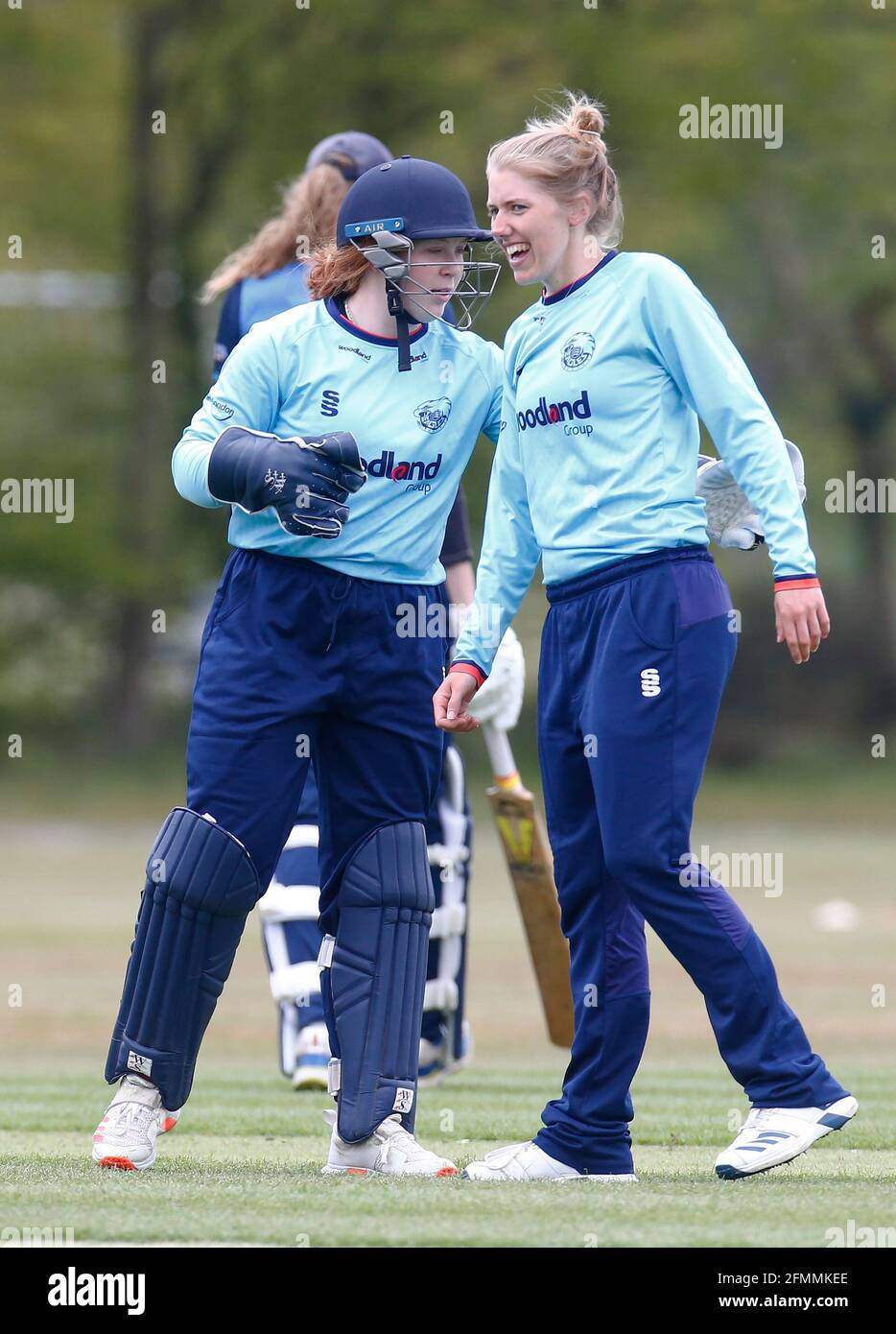 CHIGWELL, United Kingdom, MAY 01: Kelly Castle of Essex Women during Women London Championship between Essex CCC and Kent CCC at Chigwell School, Chig Stock Photo