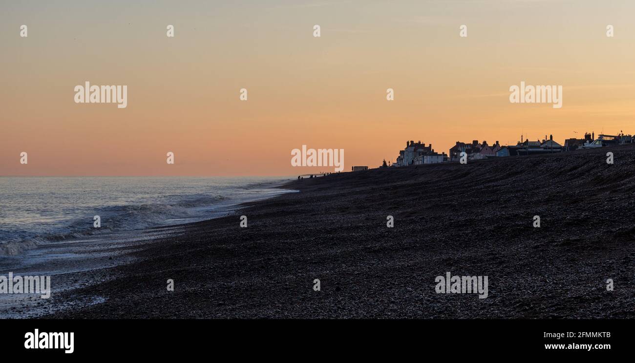 Aldeburgh Beach at Sunset Stock Photo