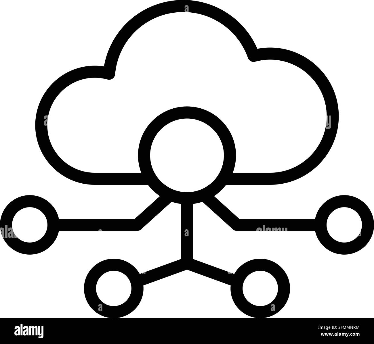 Api cloud network icon. Outline Api cloud network vector icon for web ...