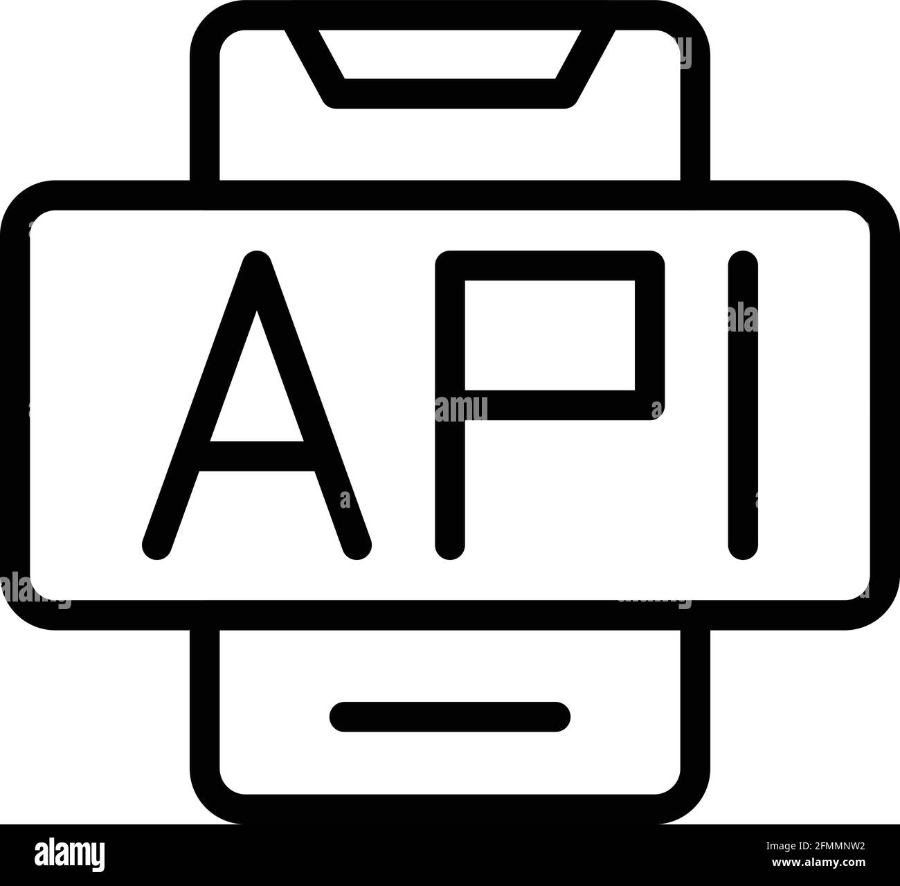 Api smartphone icon. Outline Api smartphone vector icon for web design ...