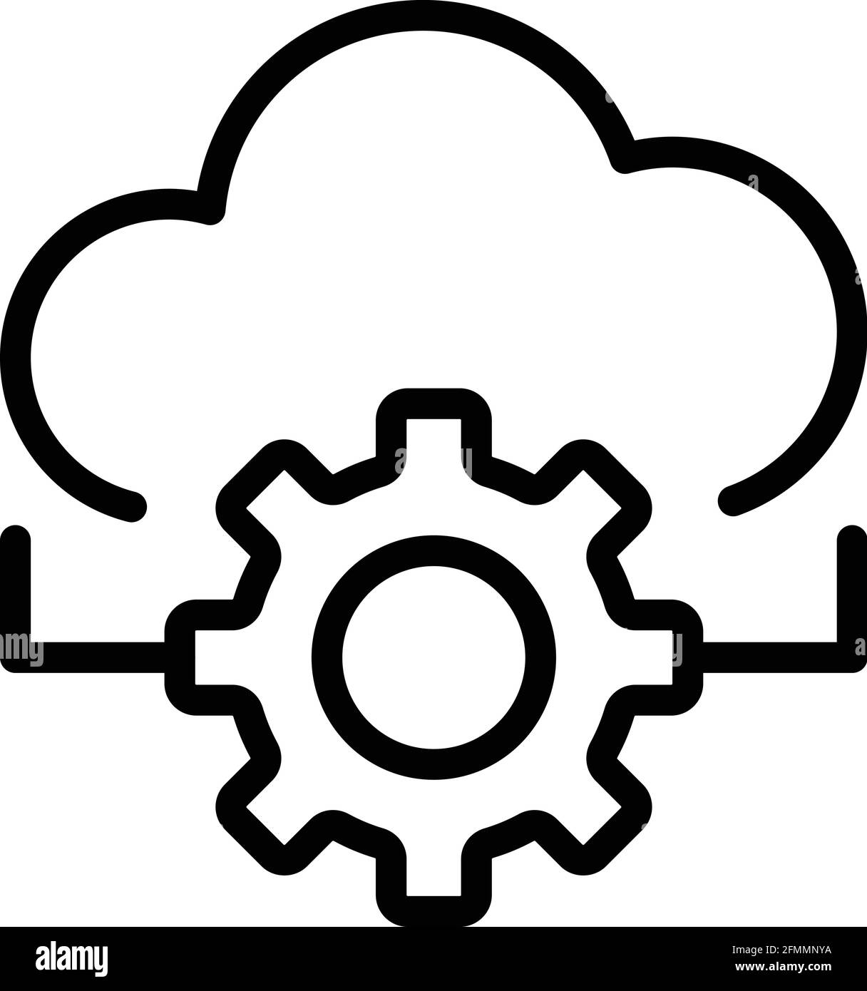 Api cloud gear icon. Outline Api cloud gear vector icon for web design ...