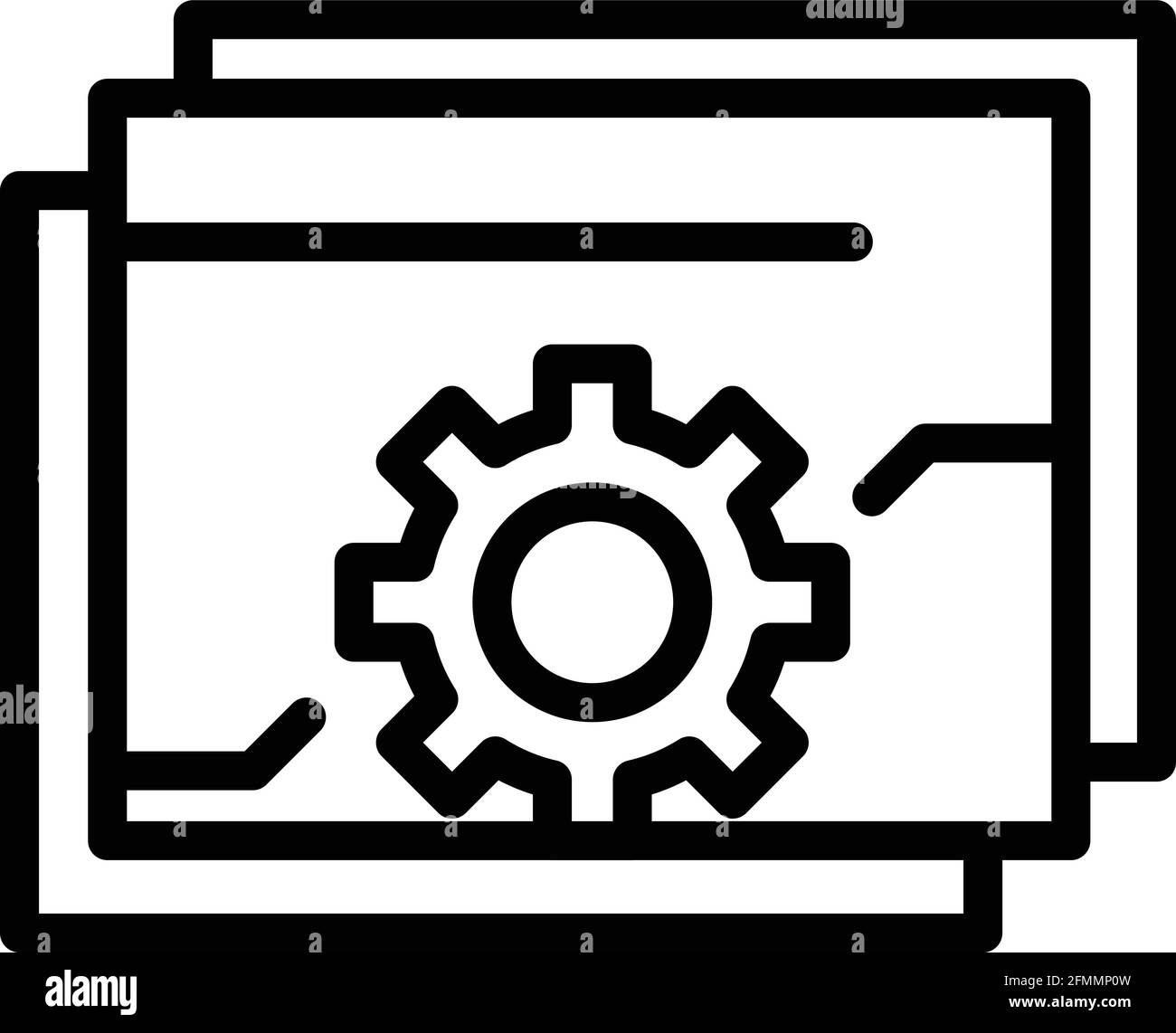 Api gear web icon. Outline Api gear web vector icon for web design ...