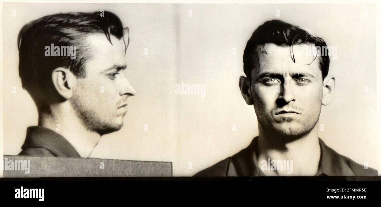 1952 , USA : Chicago Police photo mug shot taken in 1952 of racist JAMES EARL RAY ( 1928 - 1998 ), aged 40, suspected killer of afro-american leader for the civil rights MARTIN LUTHER KING Jr ( 1929 - 1968 ) the day 4 april 1968 . Alias ERIC STARVO GALT , has been sought by FBI since 23 april 1967 , when escaped from Missouri State Prison. Ray served a two year sentence in the State Prison at Joliet ( Illinois ) for armed robbery in Chicago in 1952 . Unknown photographer .- Movimento diritti civili - Gente di Colore - AFRO-AMERICANI - Afro Americani - Impegno POLITICO - DIRITTI CIVILI - ANTISE Stock Photo