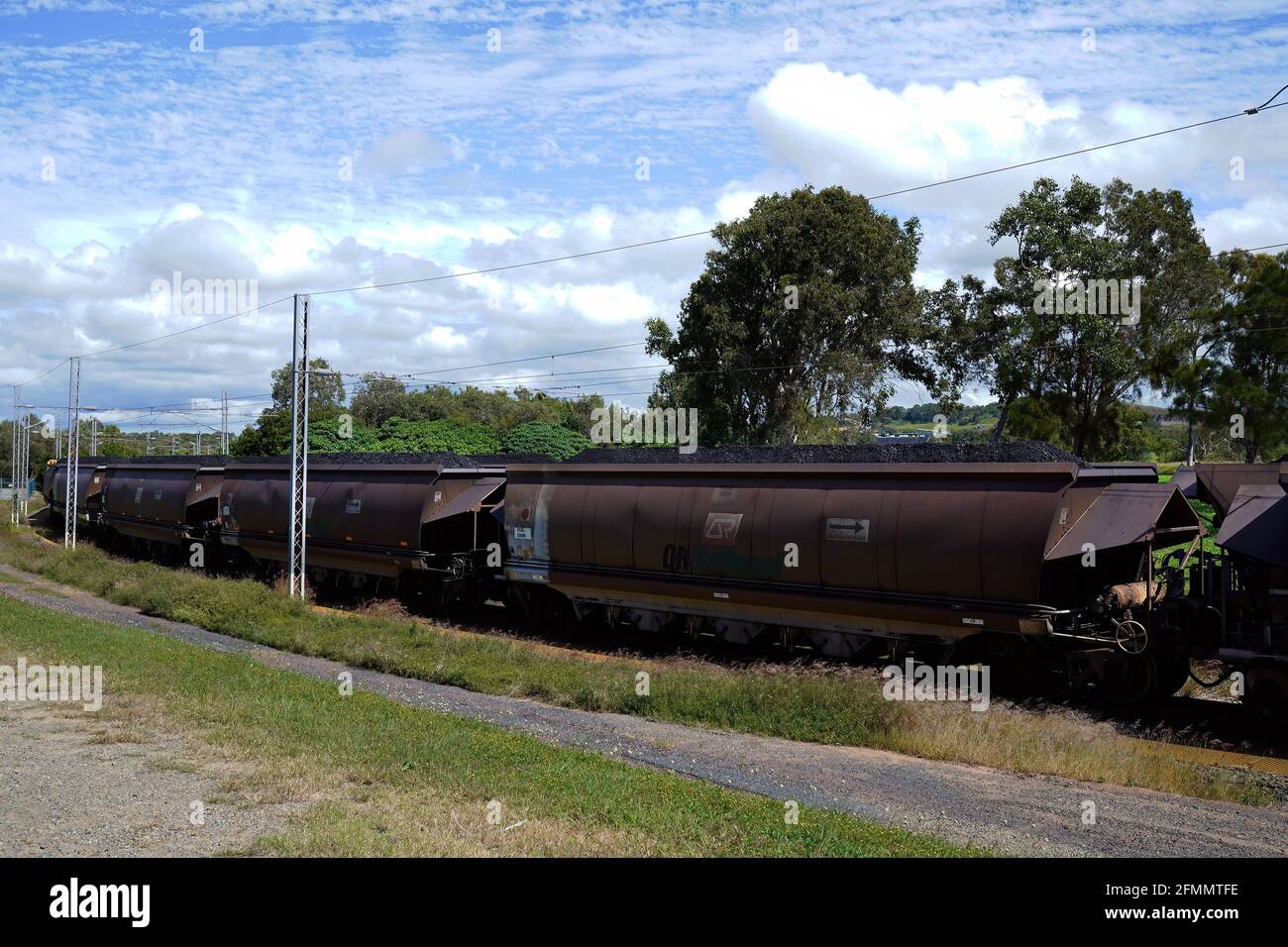 Mackay, Queensland, Australia May 2021 Train loaded with export coal
