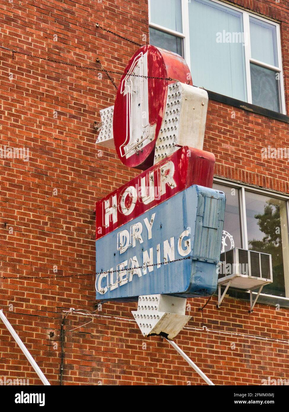 Old dry cleaning sign Stock Photo