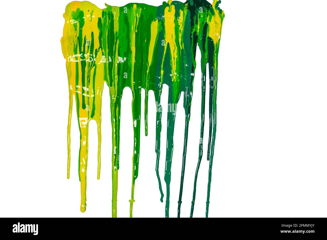abstract art every green background. every green are shaded from light green to strong green, dripping into the white paper. Stock Photo