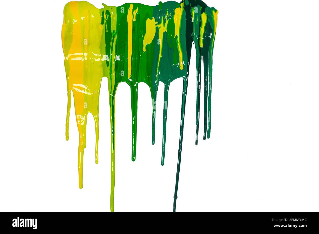 abstract art every green background. every green are shaded from light green to strong green, dripping into the white paper. Stock Photo