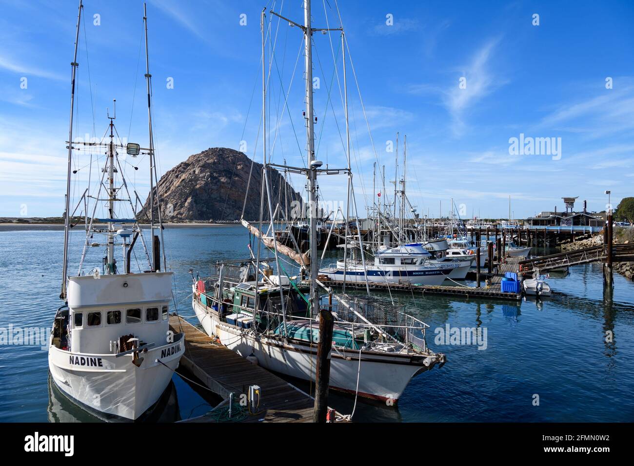 Morro Bay California with sail boats Stock Photo Alamy