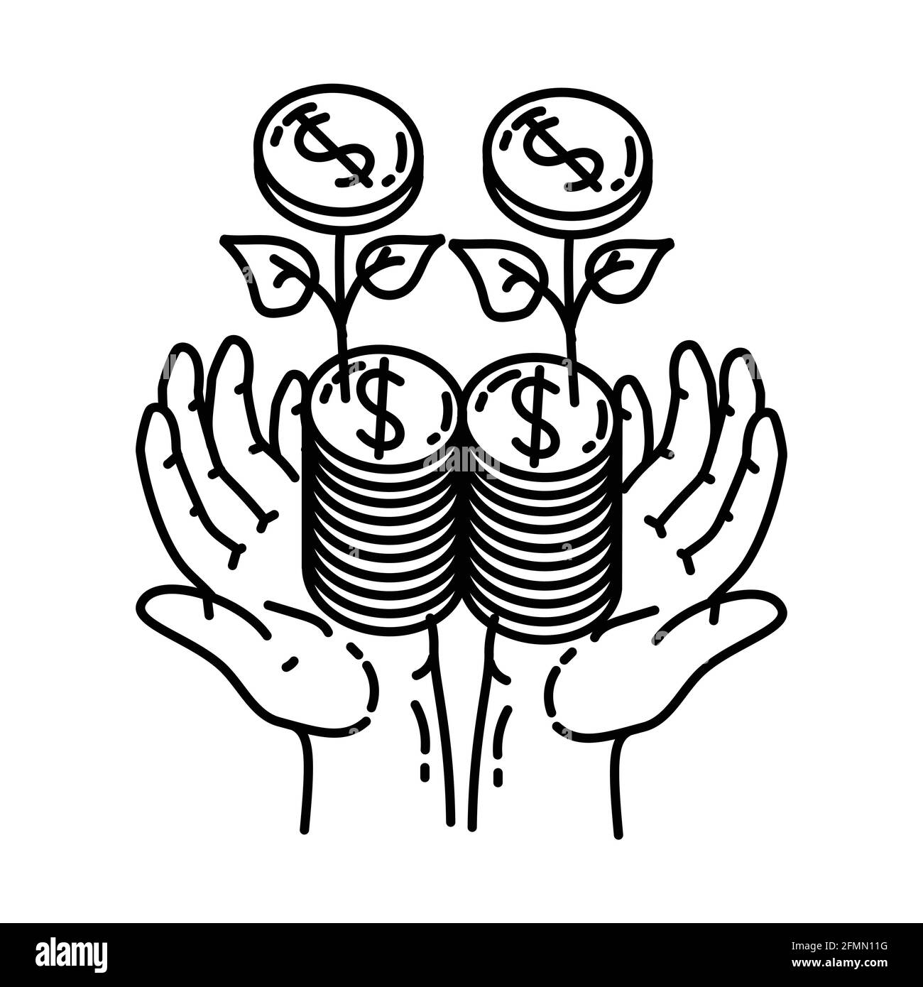 Finance Concept Activity Hand Drawn Icon Set Vector. Stock Vector