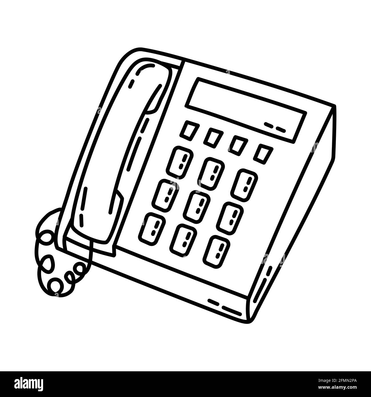 Telephone as Equipment Hand Drawn Icon Set Vector Stock Vector Image & Art Alamy