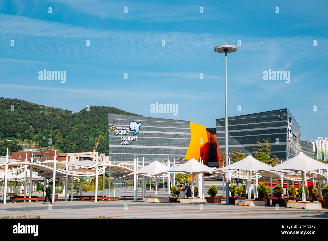 Yeosu, Korea - April 26, 2021 : Yeosu Expo park Aqua Planet aquarium Stock Photo