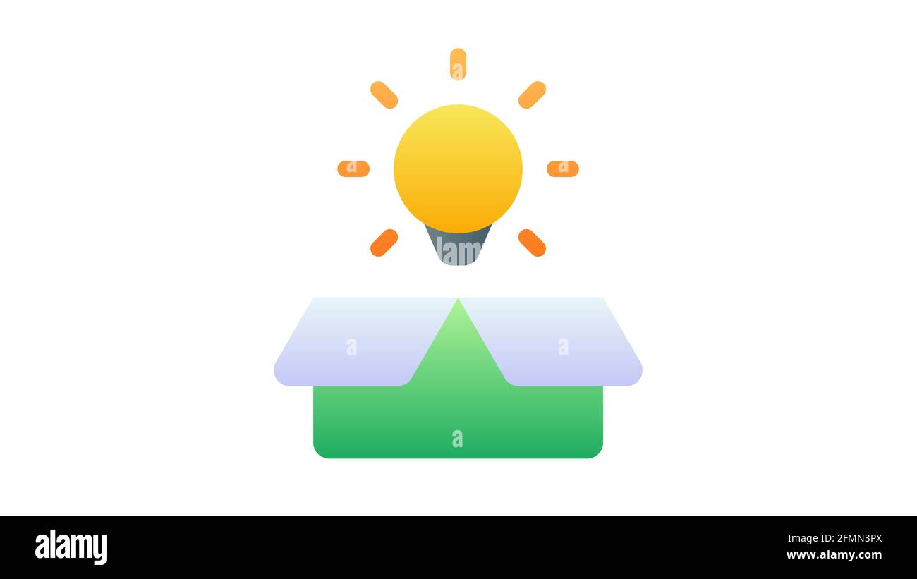 idea out of box light bulb single isolated icon with smooth style ...
