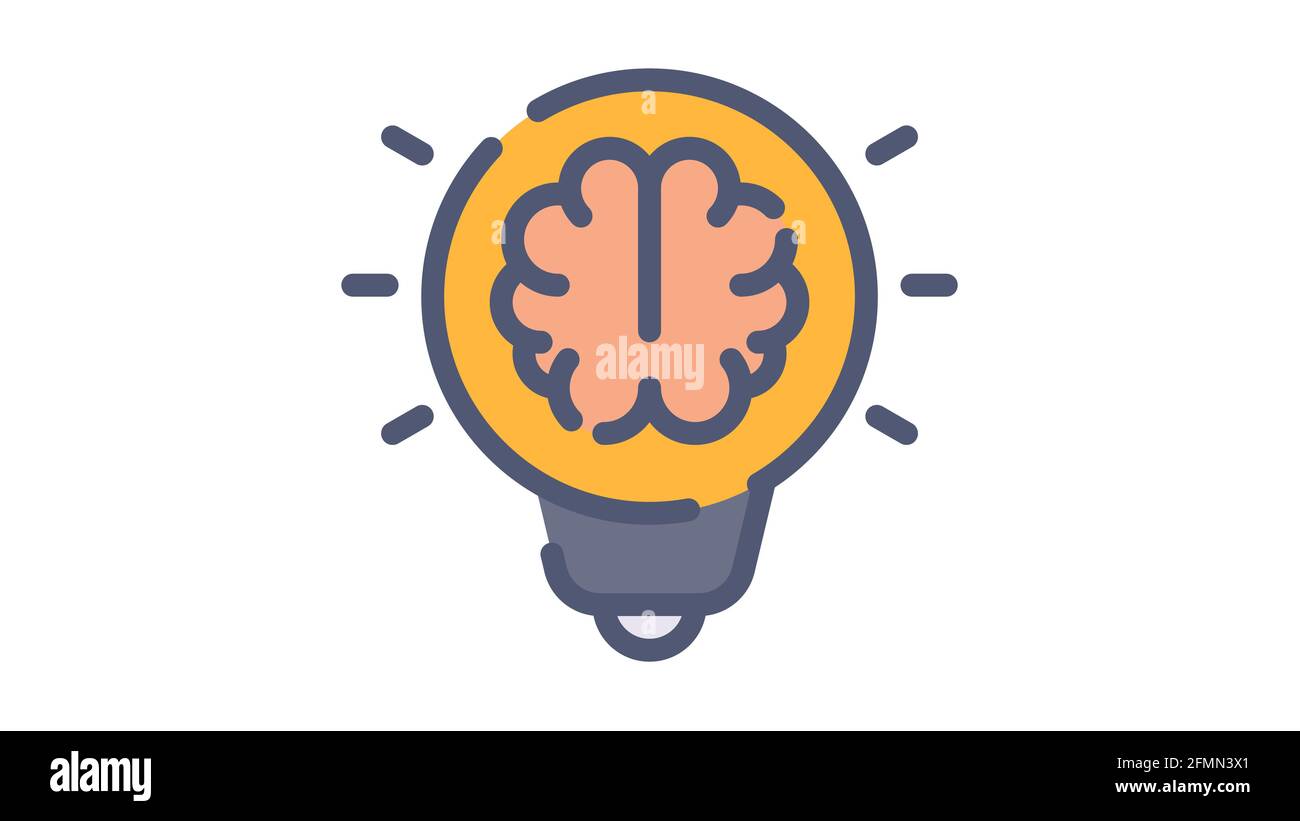 thinking process thought single isolated icon with flat dash or dashed ...