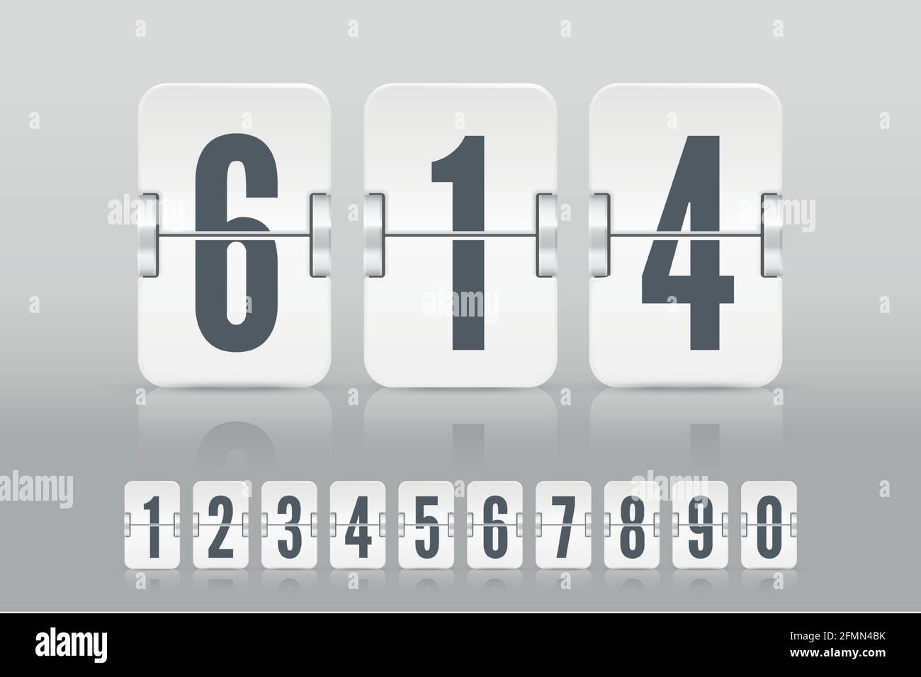 Set Of White Flip Score Board Numbers With Reflections For Countdown set-of-white-flip-score-board-numbers-with-reflections-for-countdown