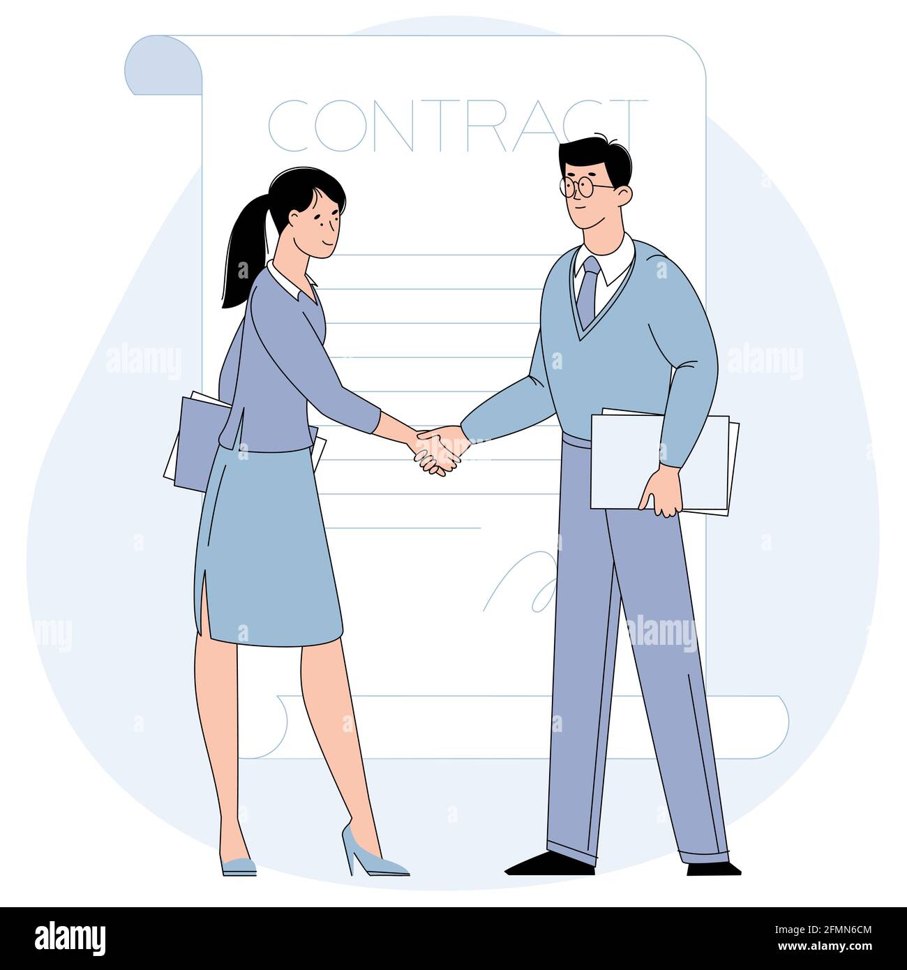 Man Woman Shaking Hands Clipart