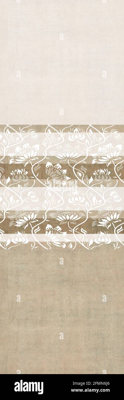 beige color flower shape pattern use for wall tile and wall paper Stock Photo