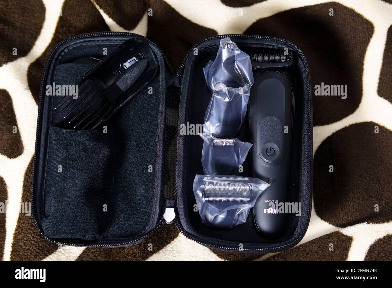 Tyumen, Russiaapril 26, 2021 Braun German products company shaving