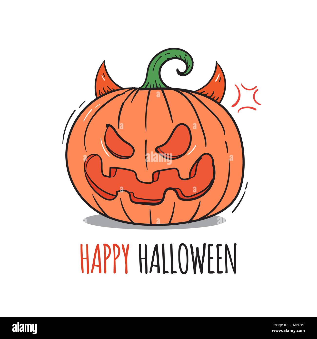 Hand Drawn Halloween Pumpkin Jack o Lantern Vector Poster Illustration ...