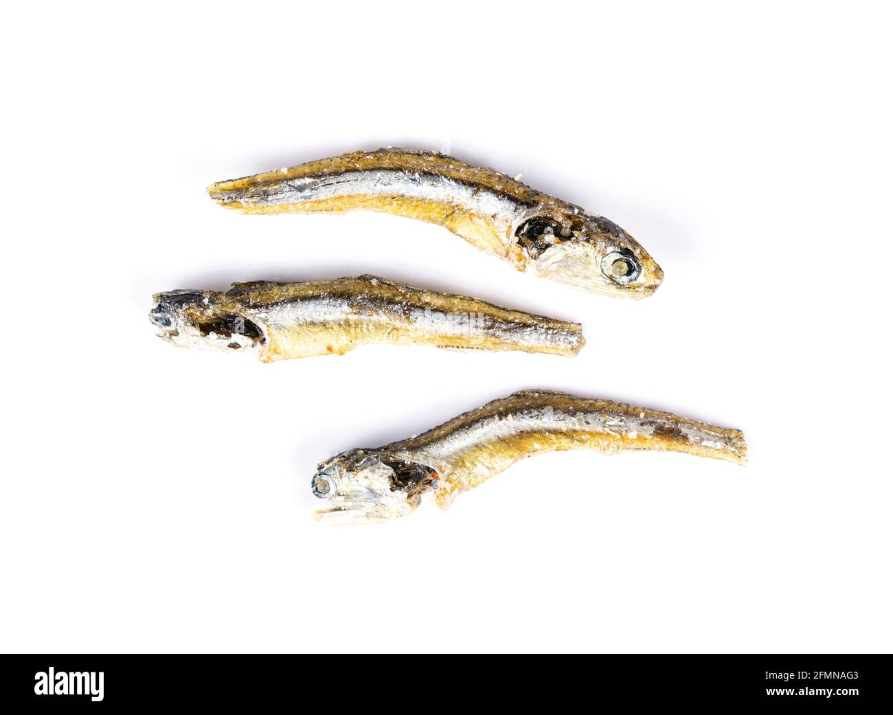 dried japanese anchovies on a white background Stock Photo Alamy