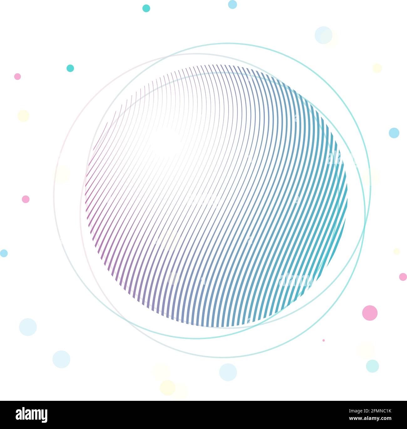 Vector background with abstract neon sphere in gradient pastel colors