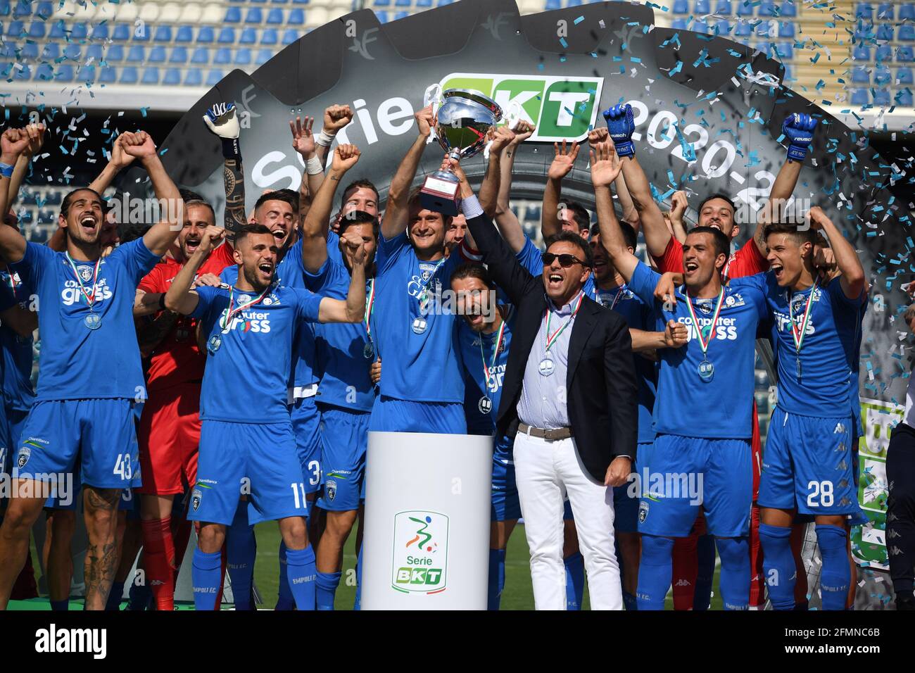Empoli, Italia. 10 2021 de mayo, Copa de Trofeo Serie B durante el partido  italiano 'Serie B entre Empoli 2-1 Lecce en el Estadio Carlo Castellani el  10 de mayo de 2021