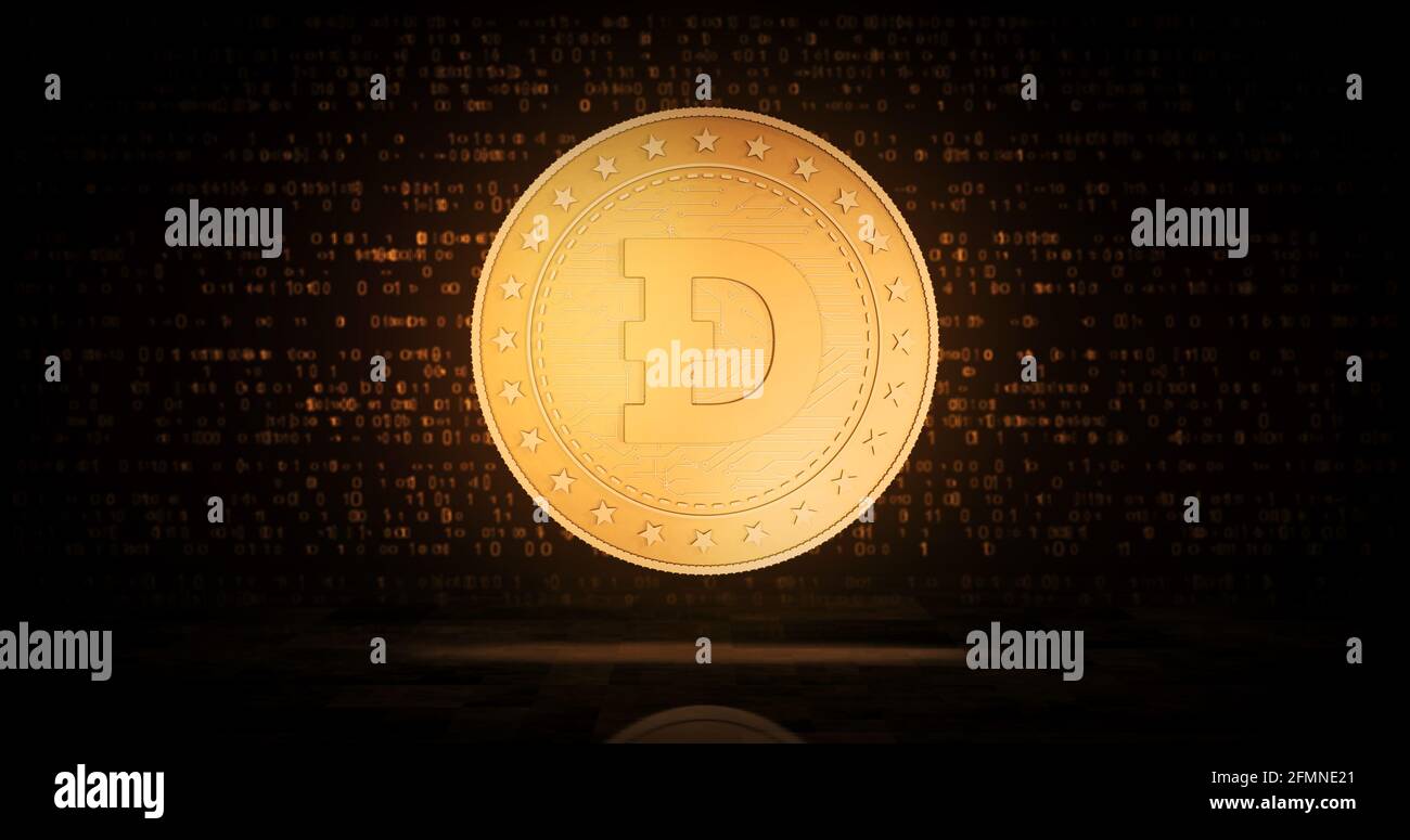 Dogecoin WOW cryptocurrency symbol gold coin on green screen background.  Abstract concept 3d illustration Stock Photo - Alamy