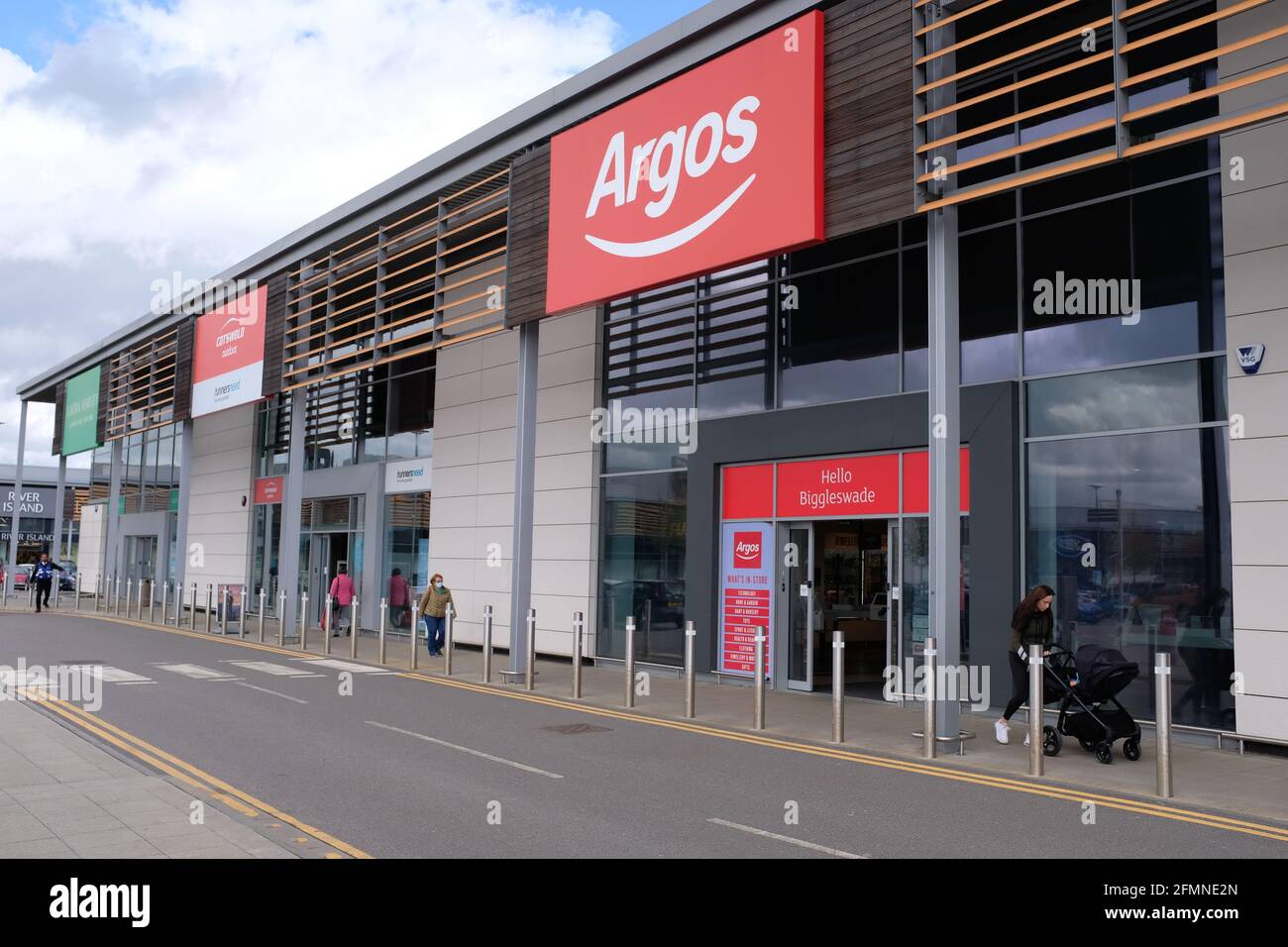 Stores on A1 retail park, Biggleswade , Bedfordshire Stock Photo