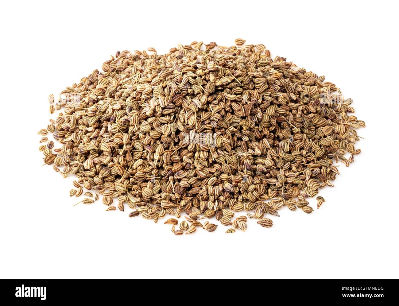 handful of ajowan fruits closeup on white background Stock Photo Alamy