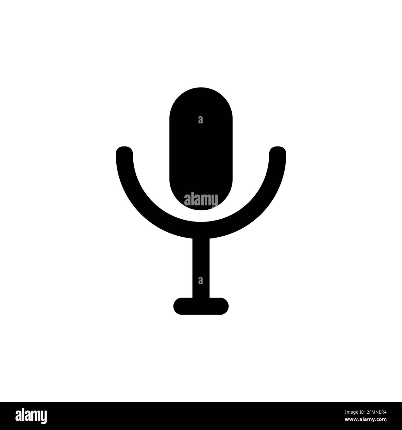 Microphone icon vector flat design on white isolated background Stock ...