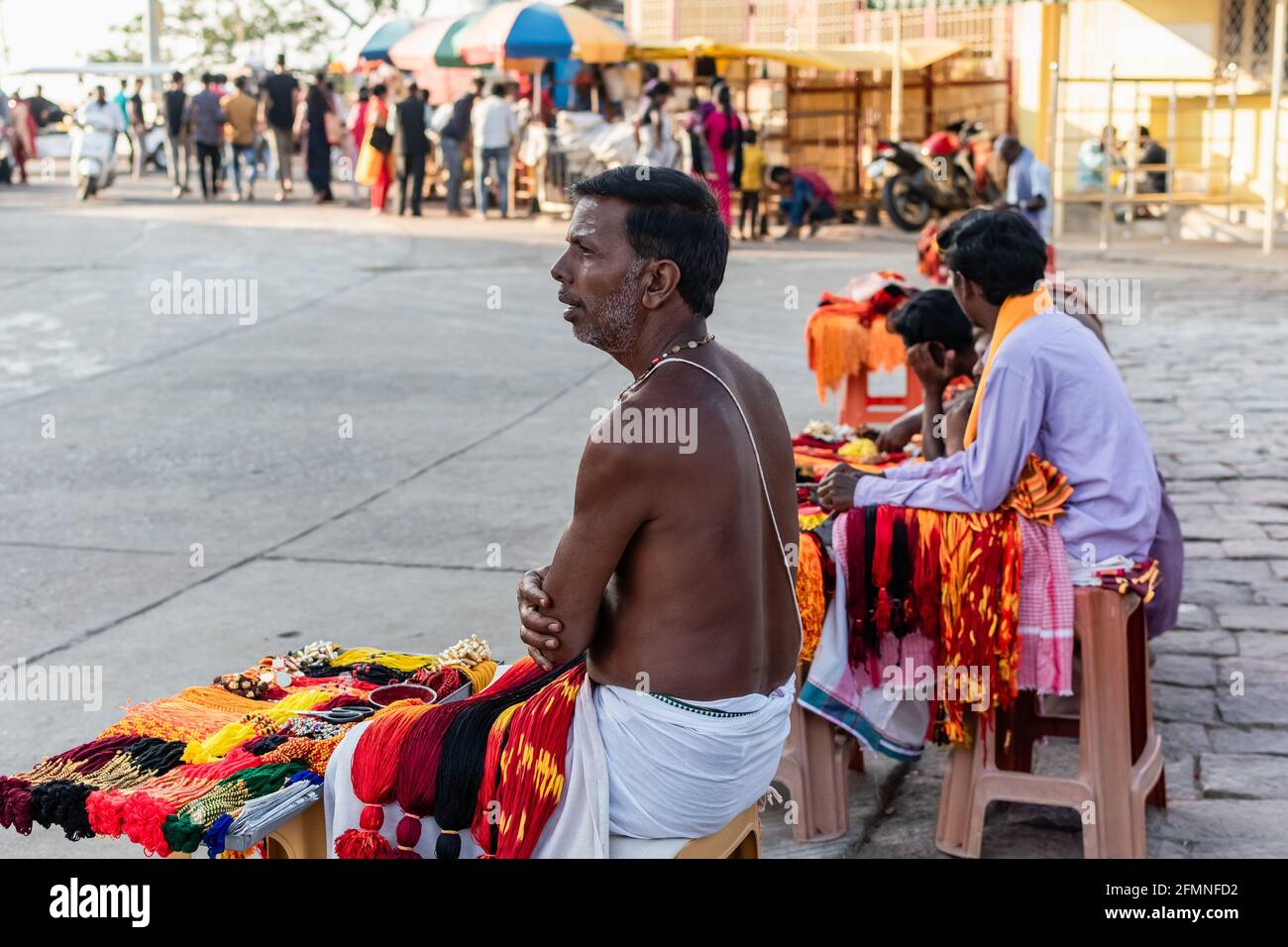 Mysuru, Karnataka, India January 2019 Indian street vendors in