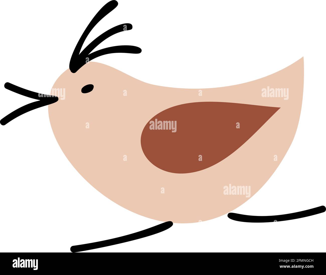 Cute vector bird. illustration isolated on a white background. Hand ...