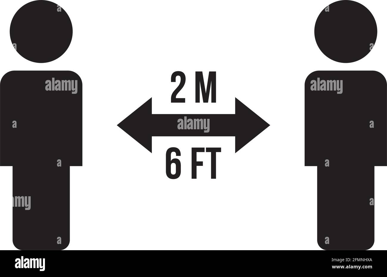 Social distancing icon vector symbol of keep safe distance sign in a ...