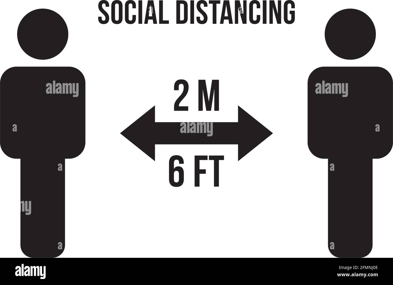 Social distancing icon vector symbol of keep safe distance sign in a ...