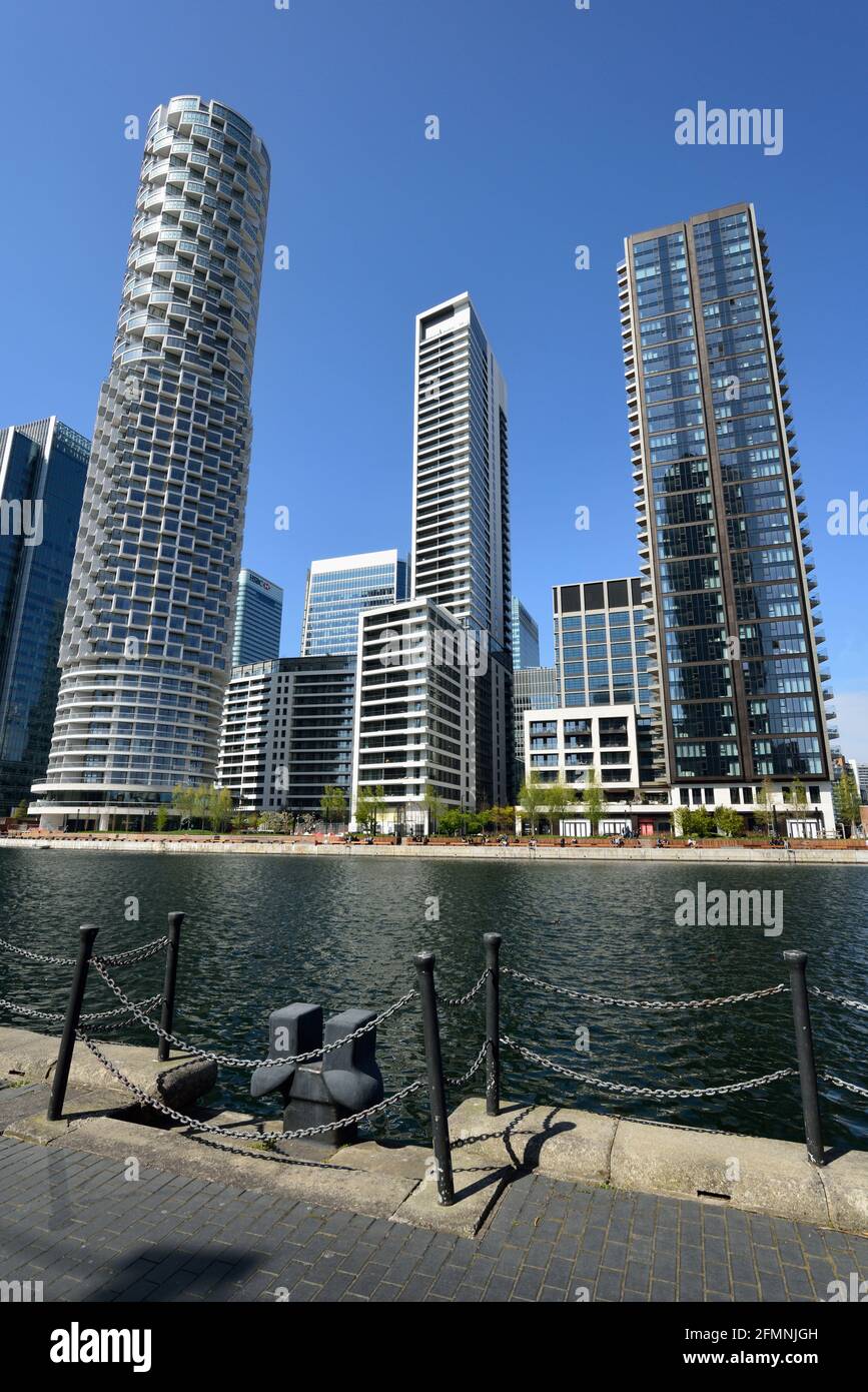 Wood Wharf residential development, construction phase, Canary Wharf estate, docklands, East London, United Kingdom Stock Photo