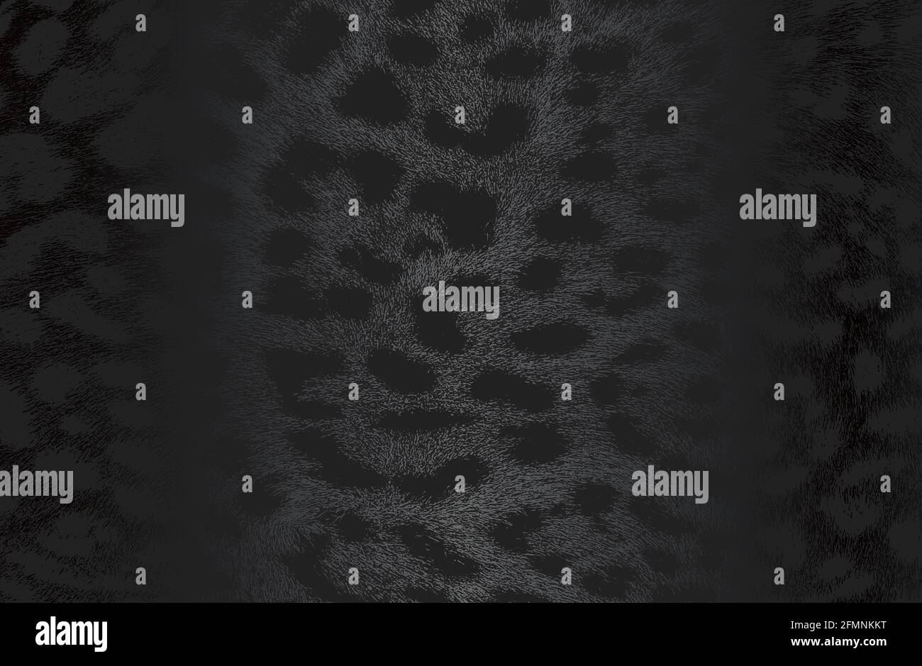 Luxury black metal gradient background with distressed natural leopard fur texture. Vector illustration Stock Vector
