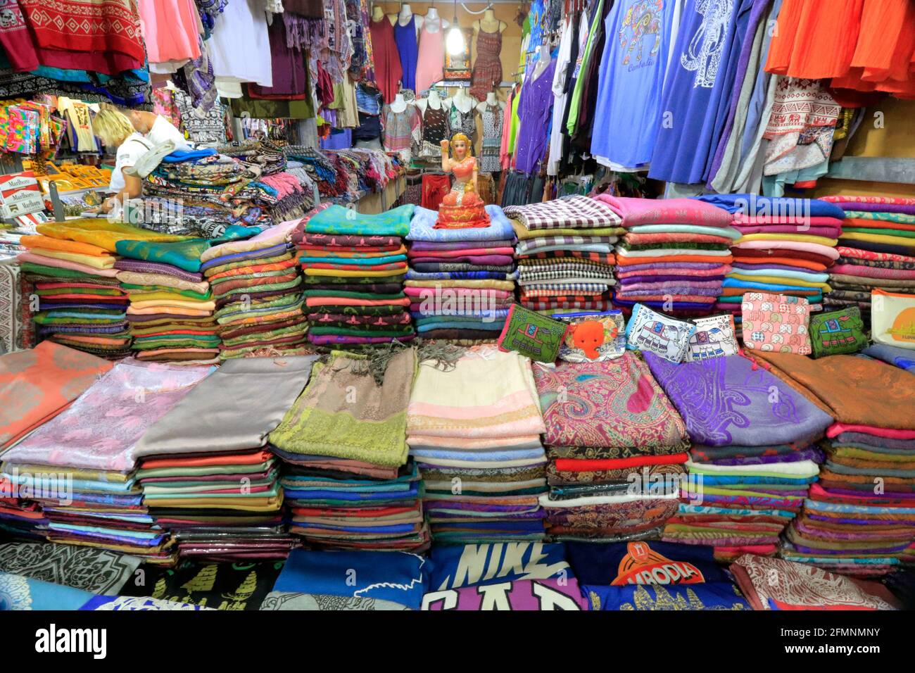 Scarves on sale in Siem Reap Cambodia Stock Photo