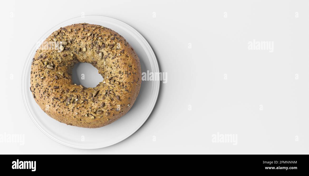 bread isolated on white background 3d illustration Stock Photo - Alamy