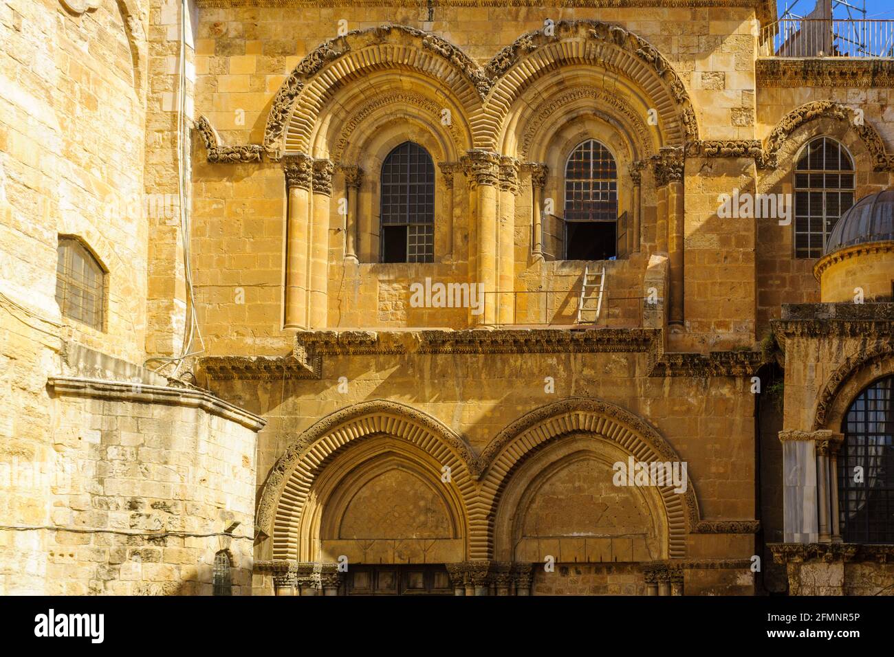 View Of The Facade Of The Holy Sepulchre Church, Jerusalem Old City ...