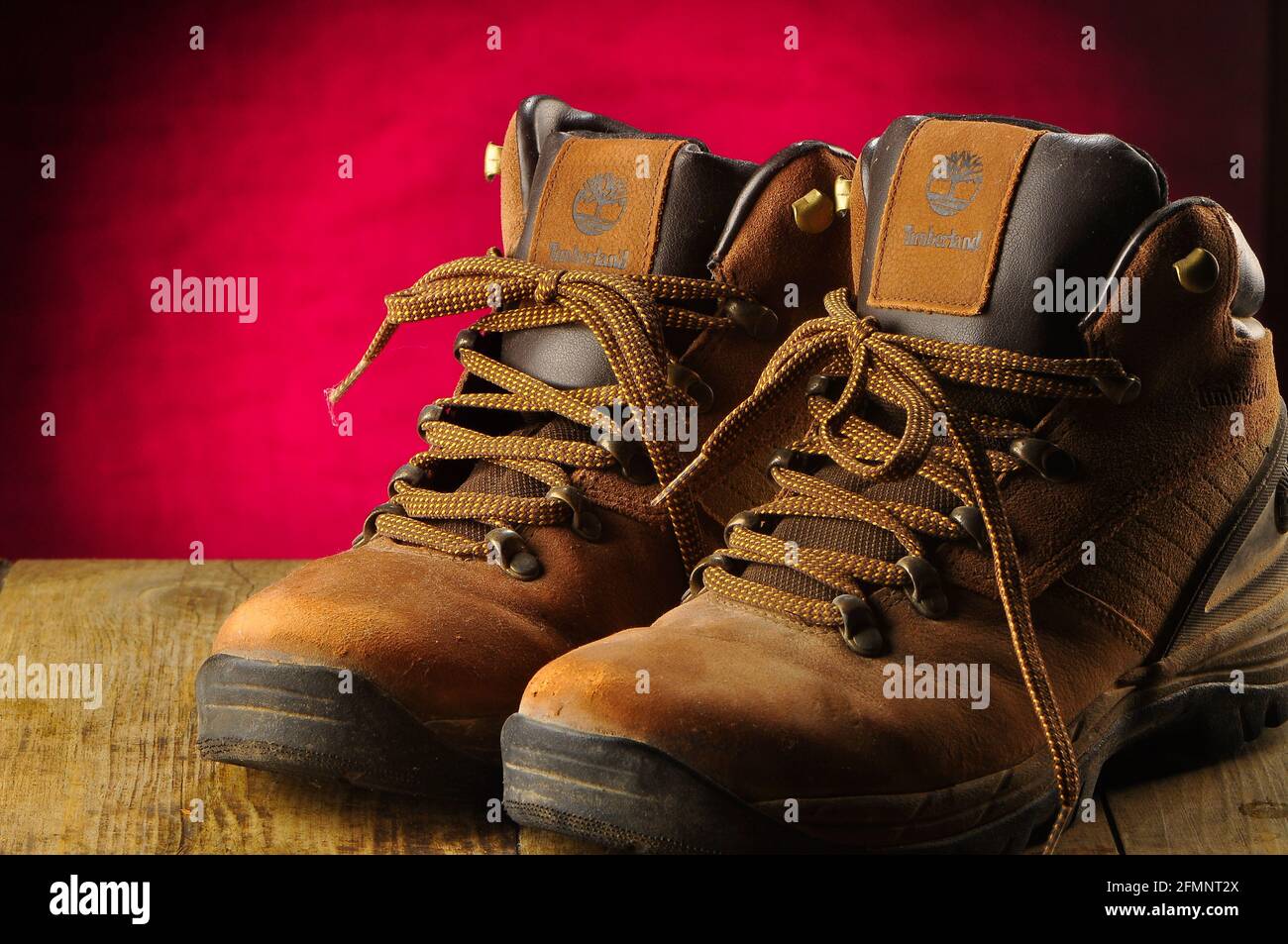 Timberland hiking boots Stock Photo - Alamy