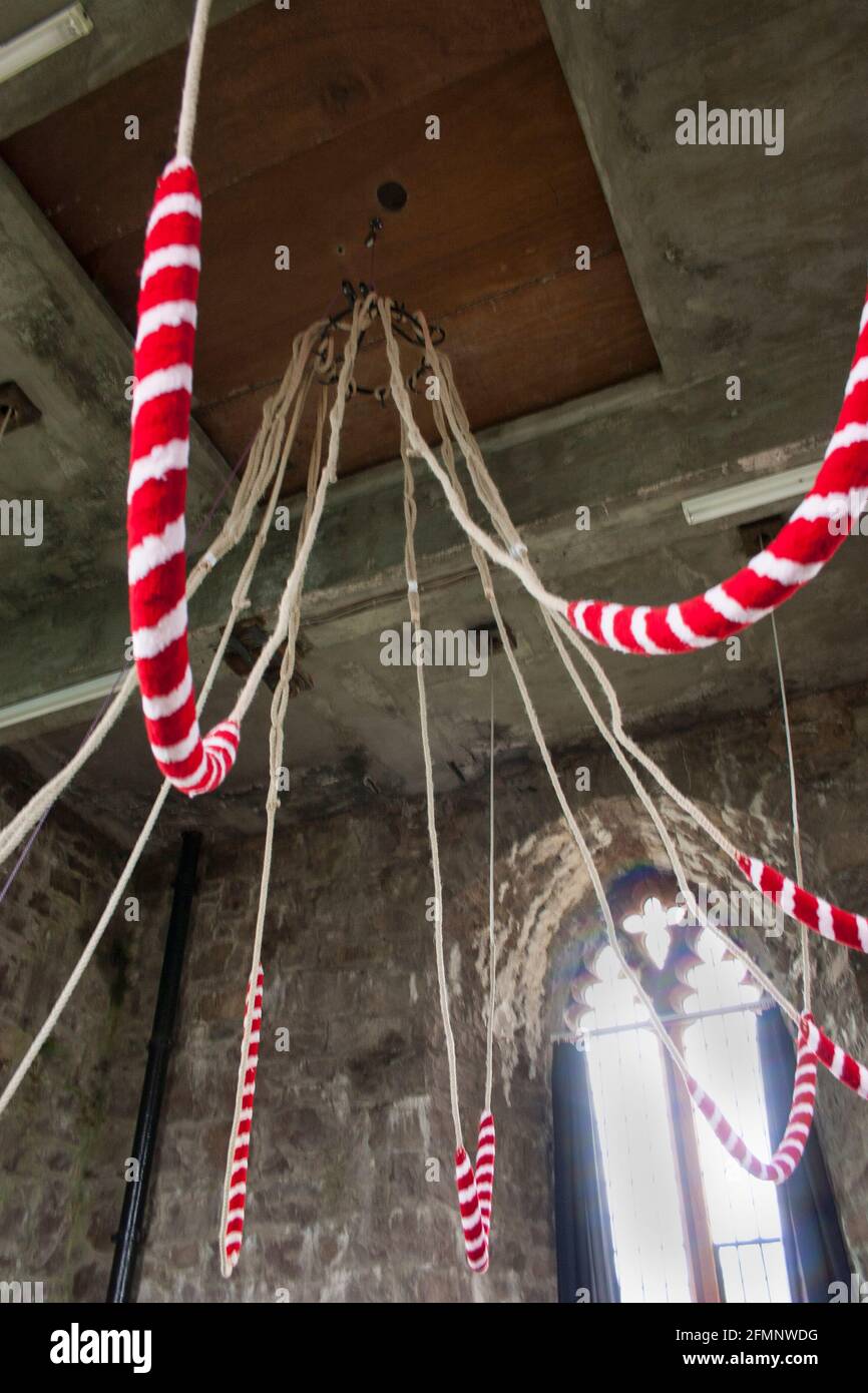 Bell pull cords and mechanism inside the All Saints Bell or Duke's