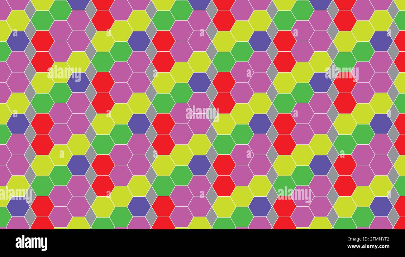 Hexagon colorful seamless pattern background texture Stock Vector