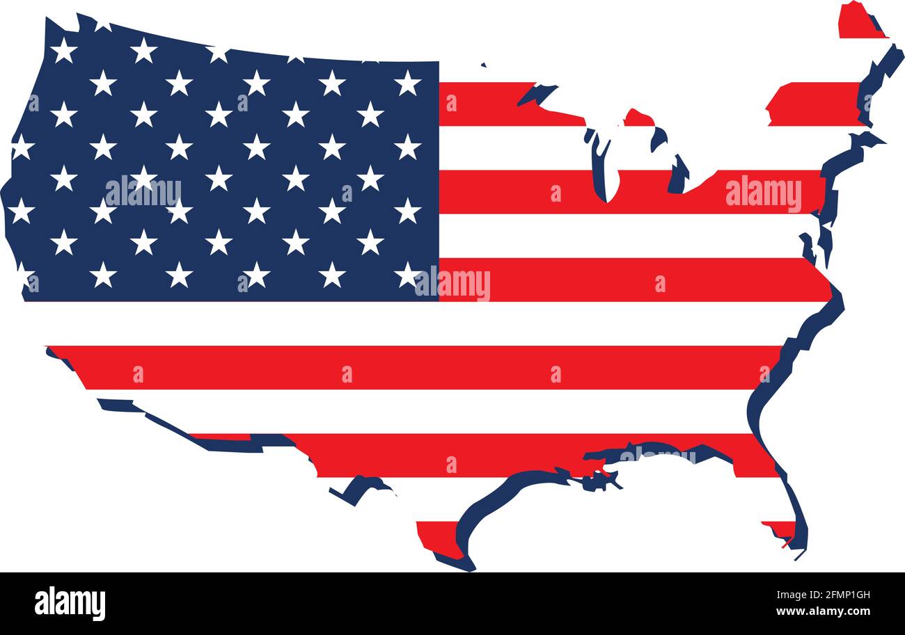 USA map and flag Stock Vector Image & Art - Alamy