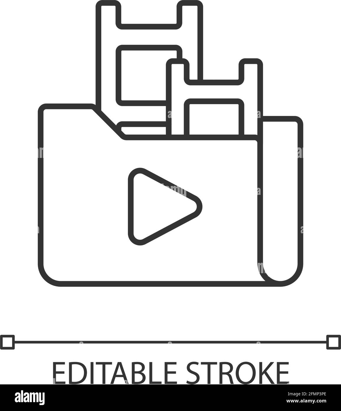 Streaming service library linear icon Stock Vector Image & Art - Alamy