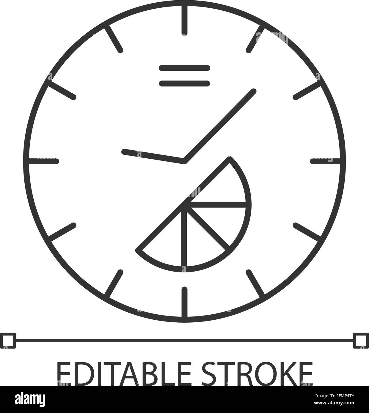 Branded clock linear icon Stock Vector