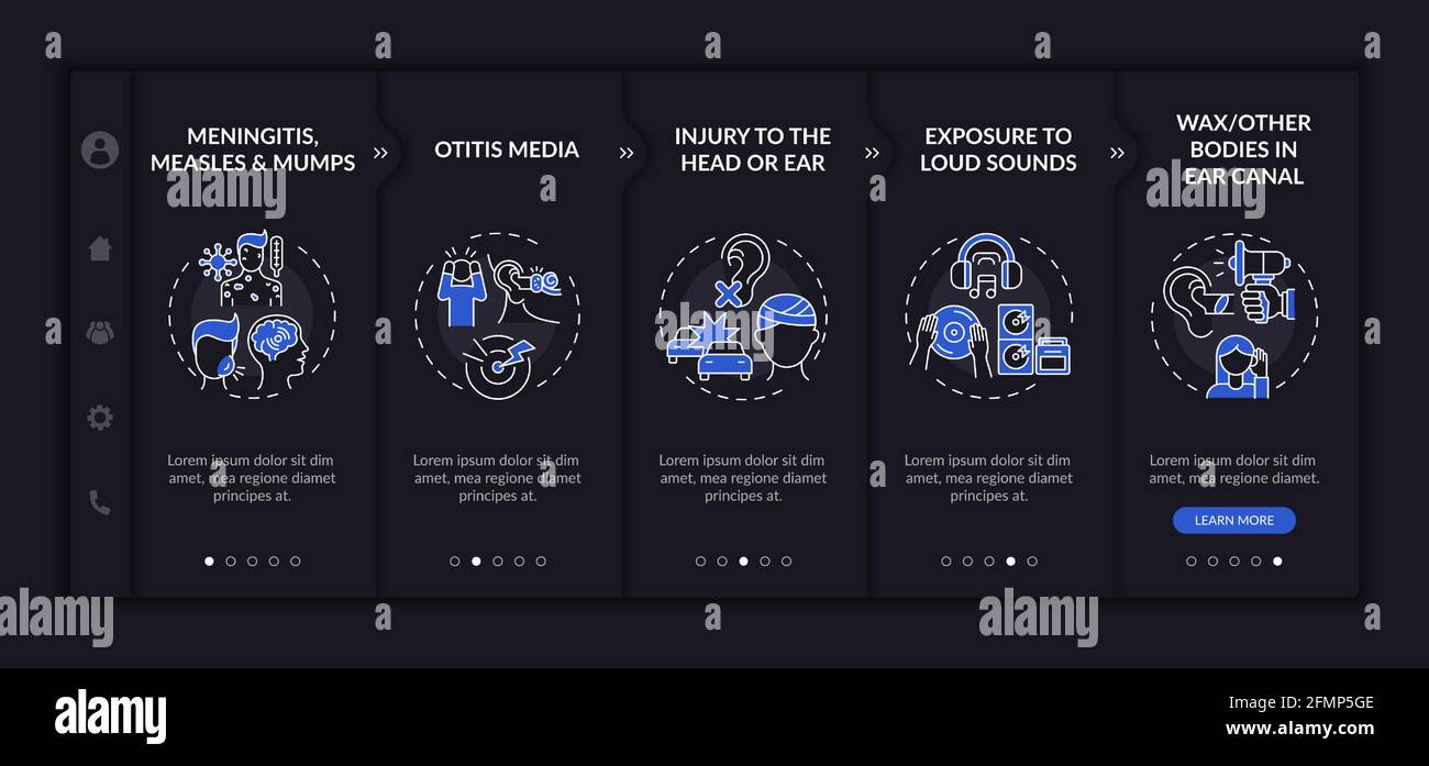 Developed hearing disorder onboarding vector template Stock Vector