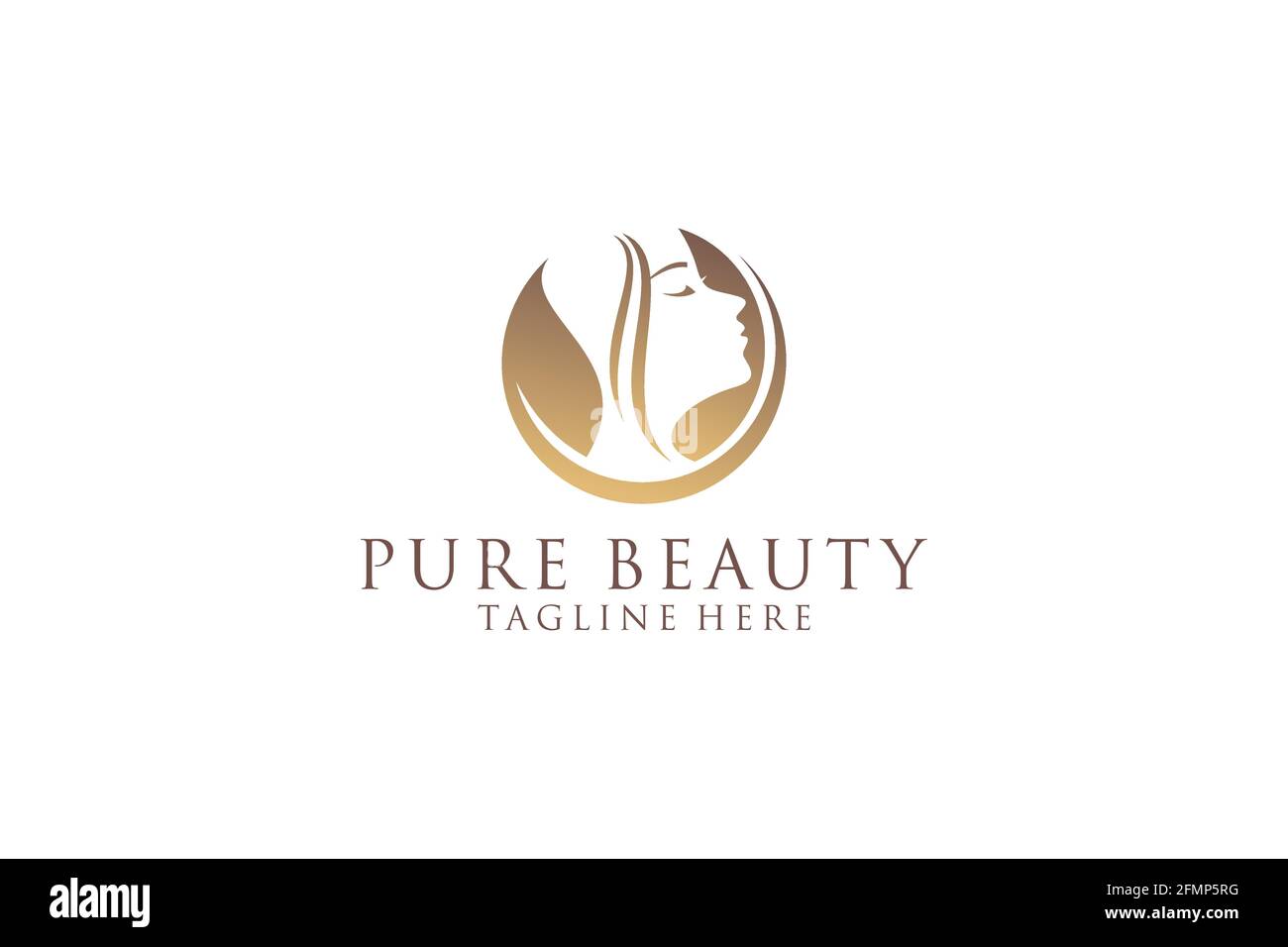 Beauty women ,beauty care ,women face , gold color ,elegance ,banner and business card , logo design. Stock Vector