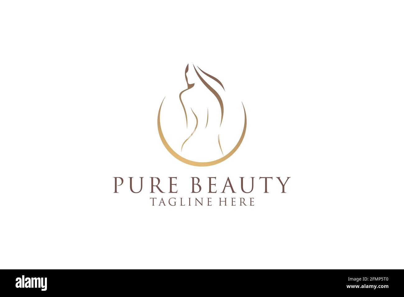 Beauty women ,beauty care ,women face , gold color ,elegance ,banner and business card , logo design. Stock Vector