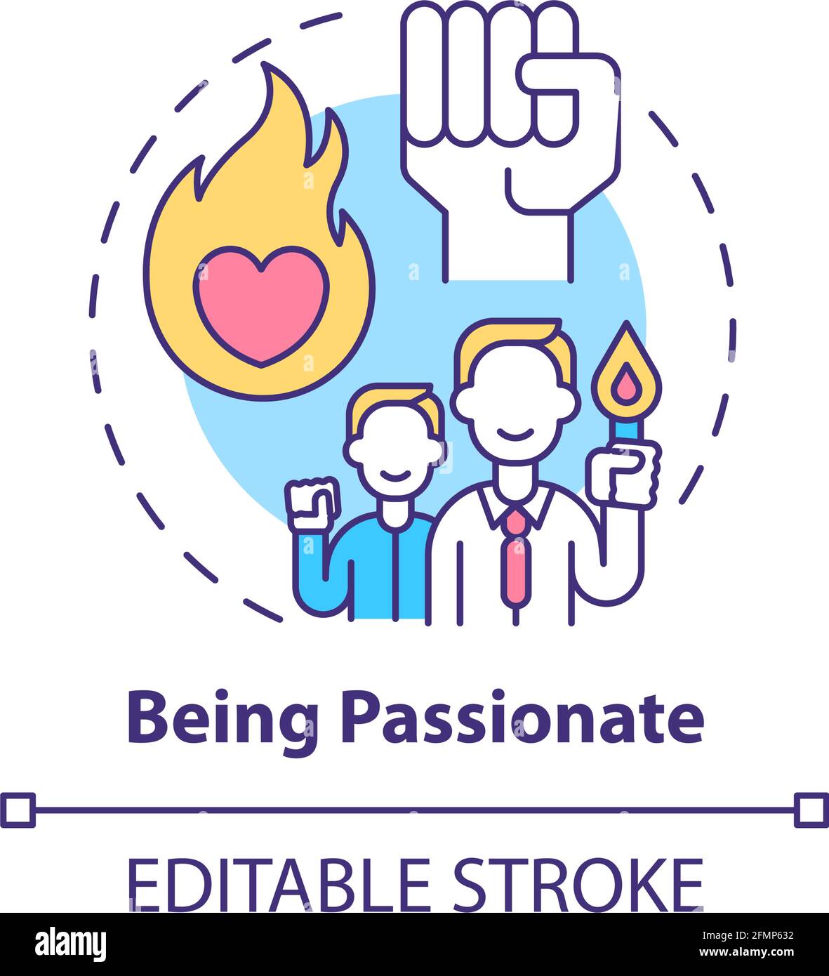 Being passionate concept icon Stock Vector