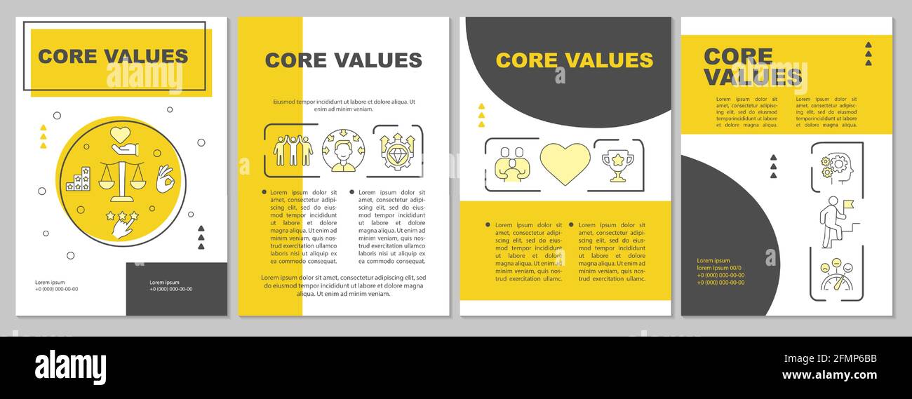 Core values brochure template Stock Vector