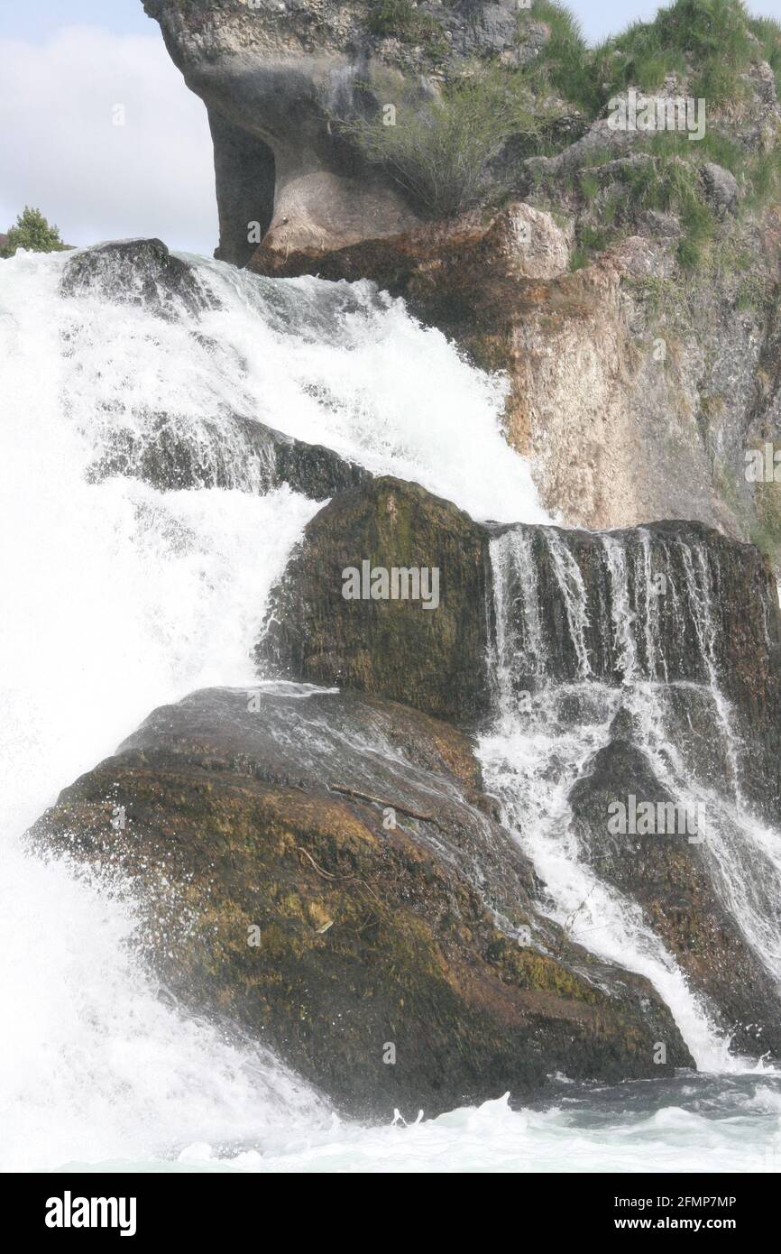 a waterfall with white, foaming in spray Stock Photo